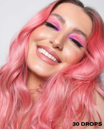 Pink Hair Dye using 30 drops of DROP IT