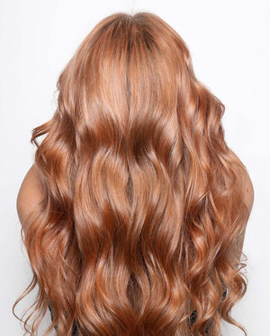 BACK OF MODELS HAIR IN DROP IT COPPER