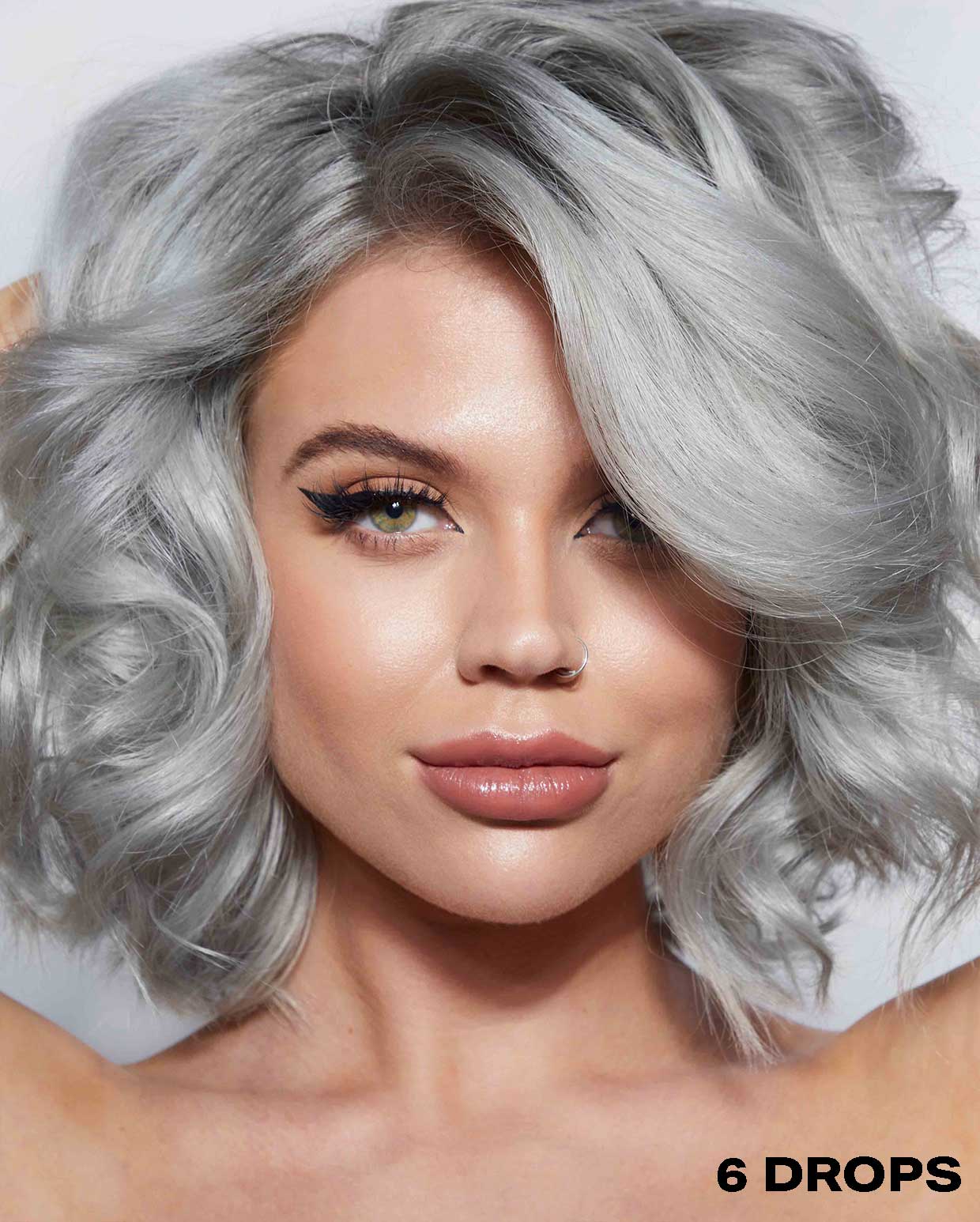 Silver Hair Dye using 6 drops of DROP IT